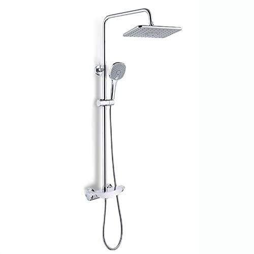 KFTLDYZL Système de Douche thermostatique avec pommeau de Douche, Ensemble de Douche combiné, Ensemble de Robinet de Douche à Montage Mural, Ensemble de Douche combiné à Double poignée avec