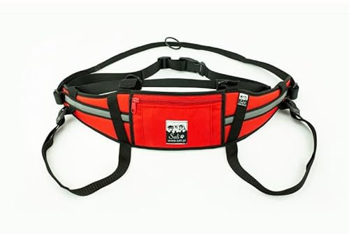 Sali Kuristo Belt Rot Hüftgürtel Canicross Skijöring Dogtrekking (S/M)