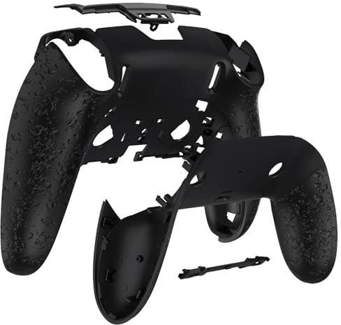 eXtremeRate DIY-Ersatz Rückgehäuse Set für p s 5 Edge Controller, Custom rutschfeste 3D-Spritz Griff Hülle & Clip Shell für Edge Controller–Textur Schwarz