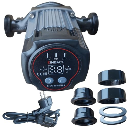 PAG Turbo GmbH® - Hocheffiziente Heizungspumpe Umwälzpumpe Zirkulationspumpe Einbach 25-40/180, 25-60/130, 25-60/180, 25-80/180, 32-80/180 (E-CO 25-80/180)