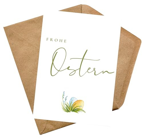 PILUVI THE LABEL Hochwertige Postkarte mit Umschlag Frohe Ostern Ostergrüße Grußkarte zum Osterfest