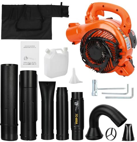 sexaoalx Blower y Gasolina de Hojas y Gasolina 26cc, portátil, Doble propósito (soplado y succión), Jardines limpios, Patios, canaletas, entradas, Bolsa de recolección, inalámbrico (Llegue rápi