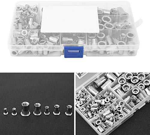Brrnoo Écrou Rivet, 160 pièces M3-M10, Kit d'outils Rivnut, Noix, Rivet, 304 Acier INOXEUX, Set d'outils pour FIXAGNE PIRCHE