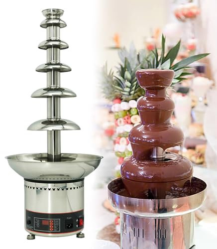 Macchina per fonduta elettrica, 6 ripiani, per cioccolato, formaggio, perfetta per matrimoni, feste, formaggio Nacho e salsa al cioccolato