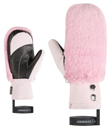 Ziener Damen Katniss-Z Ski-Fäustling/Wintersport | Thermoshield, Lederinnenhand, Kunstfell, Shell pink, M