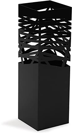 Versa Rulo Portaombrelli per Ingresso, Corridoio, Camera, Giardino. Portaombrelli Piccolo e Moderno, Misure (A x L x l) 49 x 15,5 x 15,5 cm, Metallo, Colore Nero