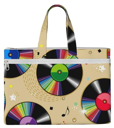 Hnnkloy Dischi in vinile,Borsa portadocumenti in tela con cerniera, borsa a mano, valigetta per scuola e ufficio