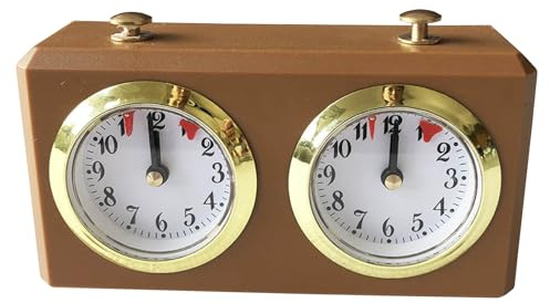 Orologio da scacchi, timer meccanico professionale per scacchi con pulsante di avvio cronometraggio, timer analogico portatile 6x4x2 per Board International