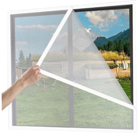Fenster-Isolierfolie, verdickte Blasen-Thermo-Fensterfolie mit Befestigungsband, schneidbare, winddichte Verdunkelungsvorhänge für den Winter, 50, 8 x 99, 1 cm thermisch