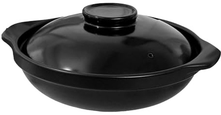 Olla De Cazuela Olla De Barro Con Tapa Resistente A Altas Temperaturas Multifuncional Boca Ancha Y Poco Profunda Para Sopa Estofado Arroz Comidas Familiares Porcelana De Litio 24