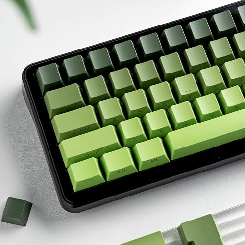 dagaladoo Shine Through keycaps Set,Double Shot PBT keycaps Gradient | Side Print keyboard keycaps,OEM Profile custom Key caps for Mechanical Keyboards 60% 65% 75% 100% TKL Layout,Matcha Green