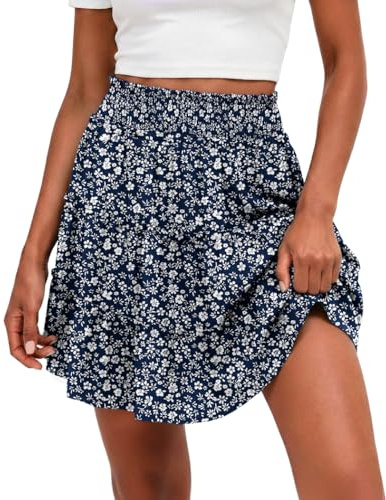 QIXING Women's Flowy Mini Skort High Waisted Ruffle RARA Skirt