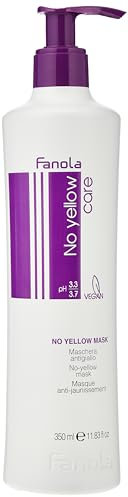 Fanola Mascarilla NO YELLOW Antiamarillo 350mL - Especial cabellos grises, aclarados, decolorados, mechas, rubio claro - Pigmento morado neutraliza amarillos indeseados