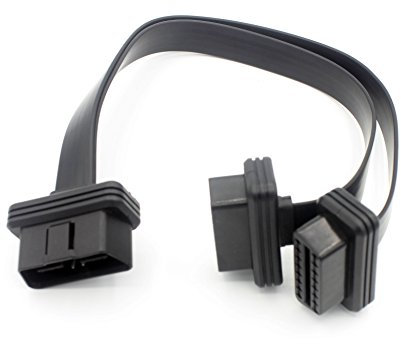 LoongGate OBD-II Splitter Y Cable - 1 Macho a 2 Hembra OBD2 Adaptador de cable extensor de diagnóstico para automóvil - Paso completo de 16 Pines a través del cable de fideos - 0.3 Metro