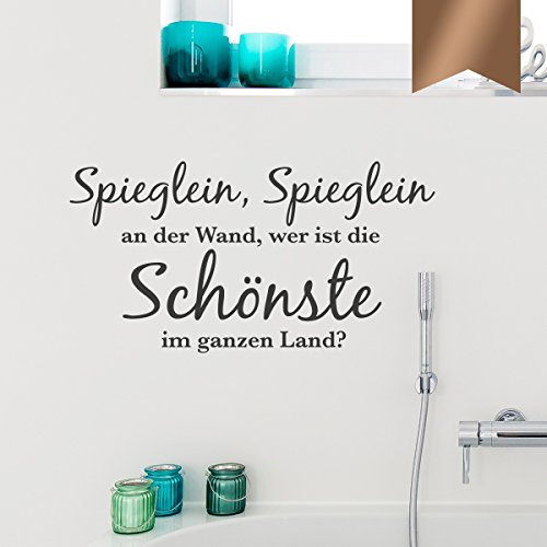 WANDKINGS Wandtattoo - Spieglein, Spieglein an der Wand, wer ist die Schönste im ganzen Land. - 125 x 65 cm - Kupfer - Wähle aus 5 Größen & 35 Farben