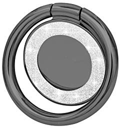 Glitter Bling Bling Phone Ring Holder,Sparkle Phone Ring Kickstand, Cell Phone Finger Ring Grip for Almost All Phones/Pad(Black)