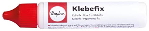 Rayher 33487000 Klebefix-Pen, Flasche 30 g, Kleber für Holz, Pappmaché, Papier, ideal für die Verleimung von Holz mit anderen Werkstoffen