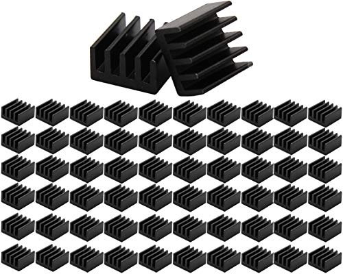 VISSQH 60pcs Disipadores de Calor de Aluminio, Mini Enfriador Disipador Calor para Enfriar VRM Stepper Driver MOSFET Reguladores VRam (8,8mmx8,8mmx5mm)