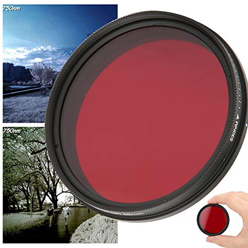 Filtre infrarouge réglable pratique , pour objectif de caméra(55MM)