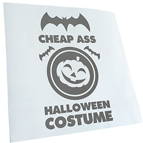 Kiwistar - Autoaufkleber - Grau - 30x17cm - Cheap ass Halloween Costume Sticker - Heckscheibe Auto Aufkleber wetterfest für Kfz LKW Mofa Truck - Sticker außen selbstklebend Tuning Zubehör für Fenster