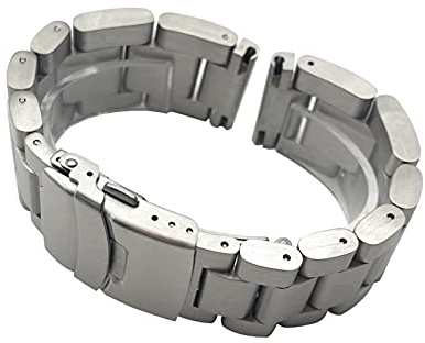 ZXF Uhrenarmbänder, Edelstahl Armbandbänder Armband 22mm 24mm 26mm Fest Verdickung Metalluhrarmband Armband (Band Color : Silver, Band Width : 22mm)