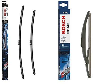 Bosch Scheibenwischer Aerotwin A962S, Länge: 700mm/625mm – Set für Frontscheibe & Scheibenwischer Rear H801, Länge: 260mm – Scheibenwischer für Heckscheibe