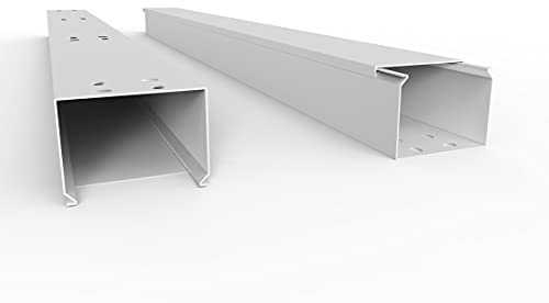 SCOS Smartcosat Kabelkanal, 80x60 mm, 2x1 m, Weiß, Bodenlochung | PVC, UV-beständig, Innen & Außen, 2 Stangen à 1 m = 2 m, Made in Germany