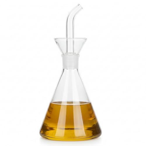 Suinga Huilier en Verre Anti-Goutte | Distributeur d'Huile avec Bec Amovible | Bouteille en Verre Borosilicate pour Huile et Vinaigre | Capacité 250 ml