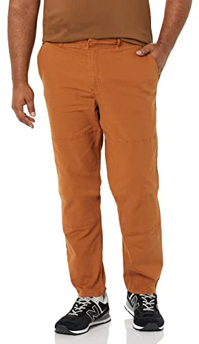 Amazon Essentials Hombre Pantalones de Trabajo de Lona Elastizada con Doble Rodilla (Antes Goodthreads)