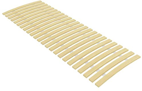 vidaXL Pappelholz Massivholz Bettlattenrost Ersatz mit 24 Latten Zusammenklappbar Rolllattenrost Rollrost Bettrost Holzlatten Latten Rost 70x200cm