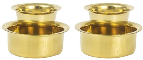 radhna South Indian Brass Coffee Cup and Dabra Set, Madrasi Filter Coffee Set, Kumbakonam Coffee Dabara Set- (1)
