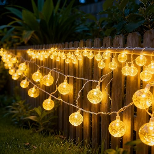 ACXIN LED Lichterkette Außen Strom 20M Kugel Lichterkette 160LED Warmweiß mit Stecker IP44 Wasserdicht Lichterkette Innen/Aussen Ideal für Weihnachten Hochzeit Party Garten Halloween kinderzimmer