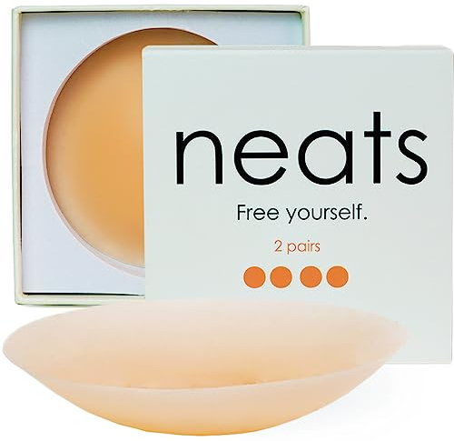 NEATS Cache-Tétons pour Femmes, Adhésifs Réutilisables & Hypoallergéniques (2 Paires)