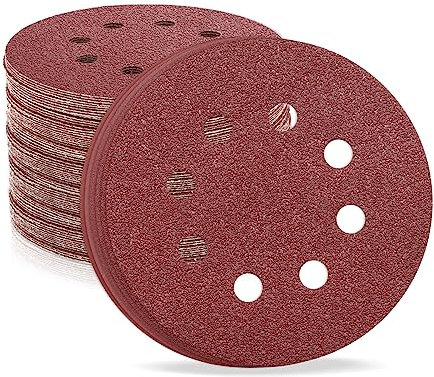 ZEHIQ Schleifpapier 125mm Klett, 30 Stück 8 Loch Rund Schleifpapier Sortiment 40 80 120 220 400 800 Körnungen Klett Schleifteller für Exzenterschleifer