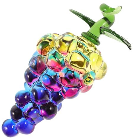 DOITOOL Kristall Traubenfigur Tischdeko Mini Deko Wohnzimmer Modern Elegante Glasfrucht Skulptur Handgefertigt Kompakte Vielseitige Dekoration Geschenkidee