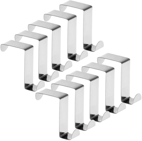 HXCQYGL 10 Stück Türhaken Z-Haken Wendbare Stabile Metall Türhaken zum Aufhängen von Kleidung, Schulranzen, Schneidebrettern, Taschen und Hüten für 2 cm und 4 cm dicke Türen