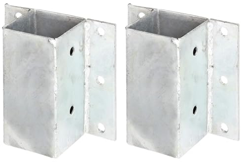 Alberts 208721 Pfostenträger für L- und U-Steine o. Mauern | zum Anschrauben | feuerverzinkt | 71 x 71 mm (Packung mit 2)
