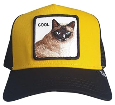 Goorin Bros. Cool Cat Katze Gelb Schwarz Trucker Cap Verstellbar