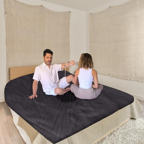 Sacred Weapon King Size Waterproof Love Blanket for Couples & Lovers – Bamboo Cooling Throw for Bed – Intimate, Splash, Stain Proof, Soft, Hypoallergenic – 200x230cm Grey