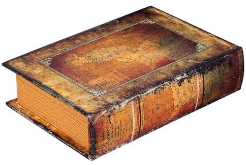 Garneck Boîte À Livres Décorative Boîte À Livres En Faux Bois Avec Bibelots En Cuir Synthétique s De Rangement Pour Souvenirs De Rangement Rétro À À Mémoire Pour