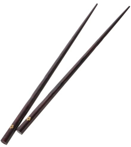PartyKindom Golden Flower Wooden Chopsticks Non-Slip Japanese Cherry Blossom Solid Wood Reusable for Rice Noodles Sushi Restaurant Use