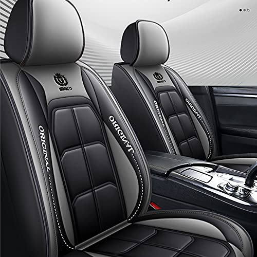 maiqiken Autositzbezug Für Dacia Duster Prestige Komplettset 5-Sitze Autositzbezüge Allwettereinsatz Auto PU Ledersitzbezug Vorne und Hinten, Standard - Grau