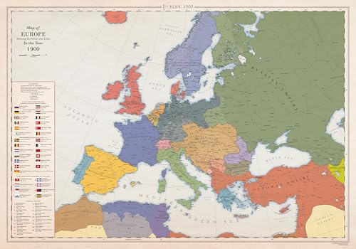 Europa 1900, Historische Karte (100x70cm)