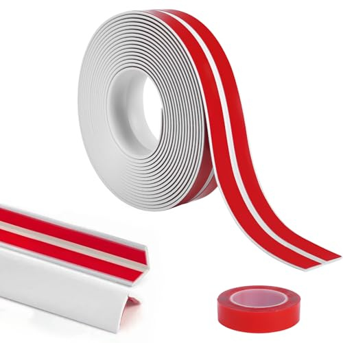 Flintronic Moldura de Pared Multifuncional, Protectores de Esquina y Tira de Calafateo, Molduras decorativas multifuncionales, Autoadhesivas, para Protección y Ddecoración, Blanco, (40mmx6m)