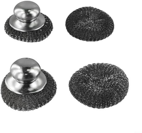 Simplify Your For Cleaning Routine 2pcs Ergonomic Steel Wool Brushes with Extra Heads