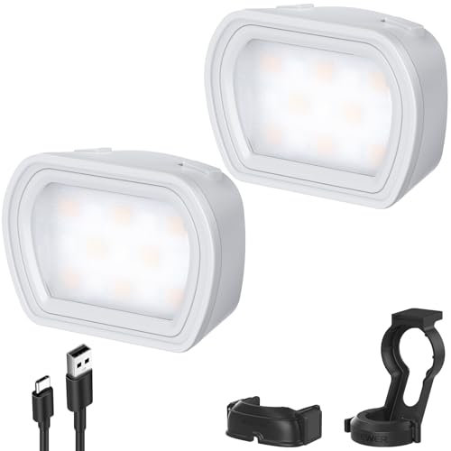 NEEWER Basics VideoLicht, magnetisches Selfie Light, 2er Pack, kompatibel mit DJI OSMO Pocket 3 Gimbal Camera Creator Combo, USB C aufladbares Mini LED Videoleuchte Aufsatz für Video Vlog, M21 Grau