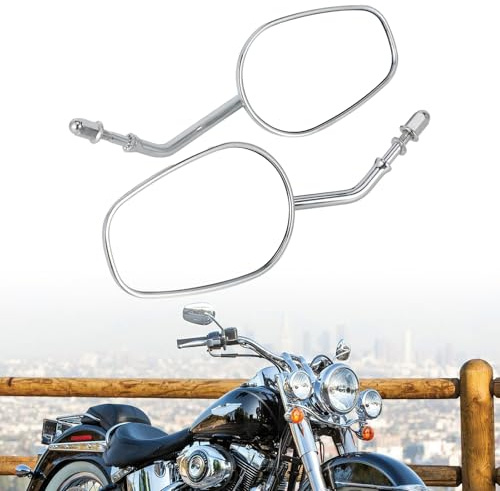 BIUGERCN Redecir de 8 mm de Espejos de Motocicleta en la Motocicleta para Harley Sportster XL1200 883 48 Dyna Softail Fatboy Super Glide Street Glide Road Glide