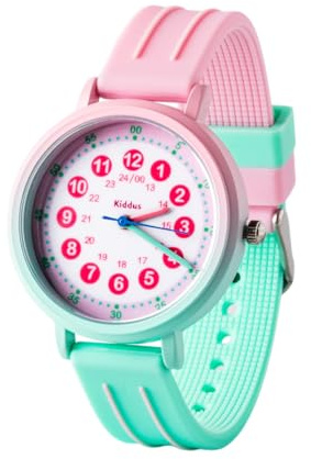 Kiddus Orologio Educativo per Bambini, Orologio da polso Analogico per Bambino e Bambina a partire da 5 Anni, Resistente all'acqua 5ATM, Primo Orologio per l'Infanzia, Regalo Bimbo Apprendimento