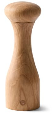 Crushgrind Lyon Gewürzmühle mit Keramikmahlwerk | Holz-Braun | Salz und Peffermühle mit verstellbarem Mahlgrad | Kräutermühle aus hochwertigen, nachhaltigen Materialien (Eiche, 19 cm) | Keramikmahlwerk mit verstellbarem Mahlgrad - Für Salz, Pfeffer & Kräuter - Holz