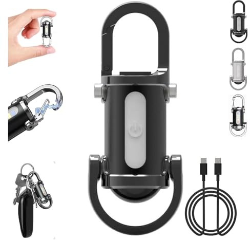 AngloCrate 1200LM Ultra-Bright Mini Keychain Flashlight, Waterproof, Convenient and Compact Flashlight, 2 and 1 Flashlights and Power Bank, Suitable for Camping, Hiking and Emergencies(Black)